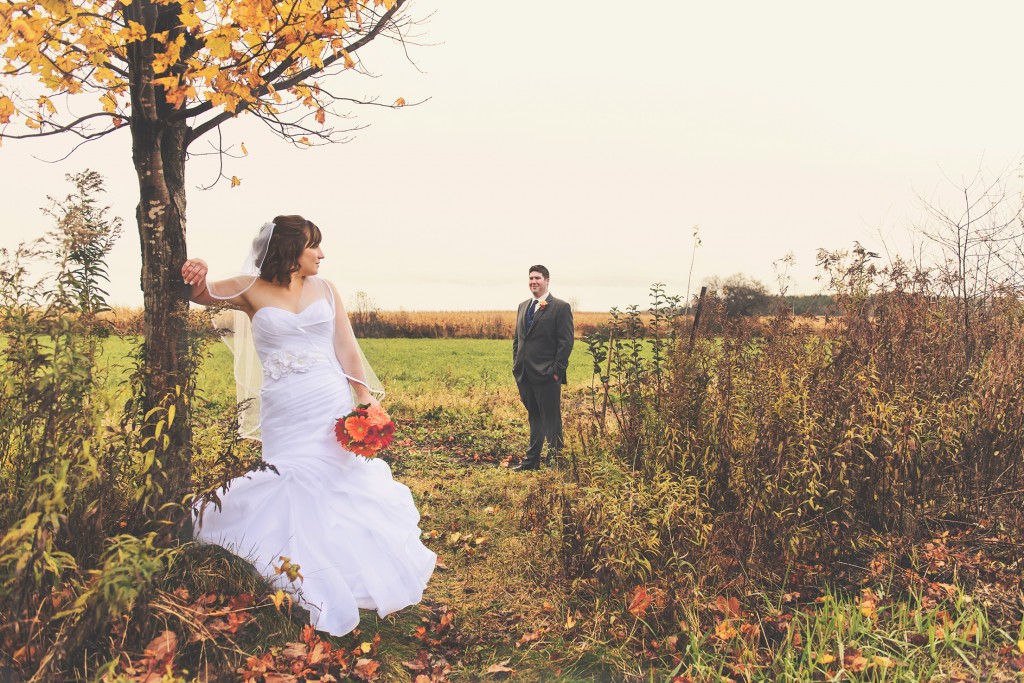 Wedding, Couple, Fall