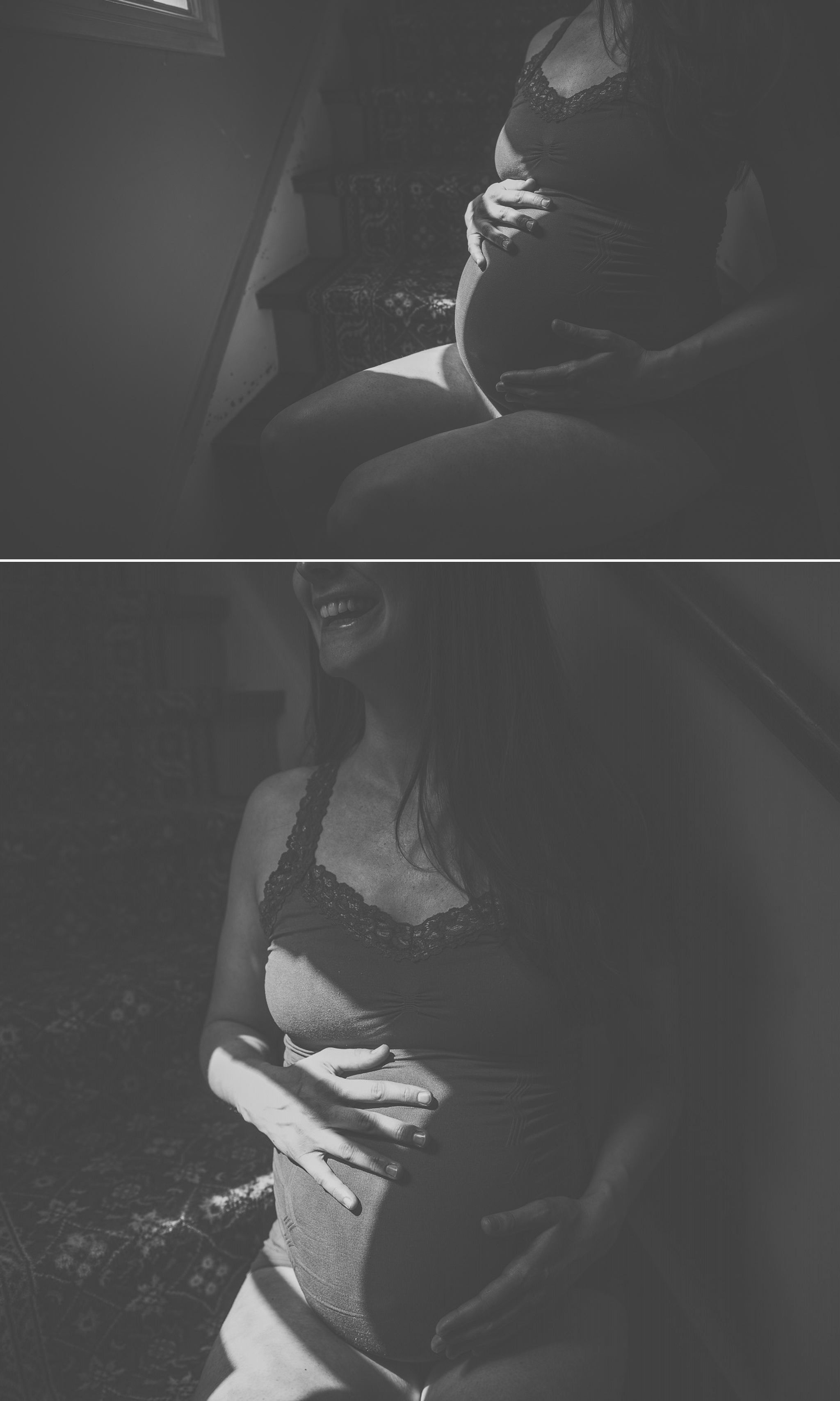 maternity, boudoir, photography, portraits, light, home, belly, black and white