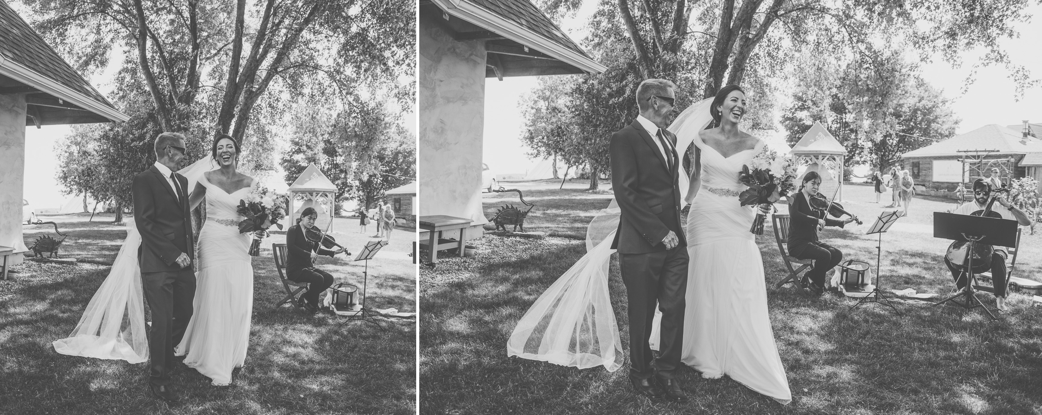 farm wedding, country wedding, toronto, port hope, port hope wedding, cold springs wedding, bride, groom, wedding, intimate wedding, small wedding, black and white, window light, ceremony, outdoor ceremony, bride and father, father daughter