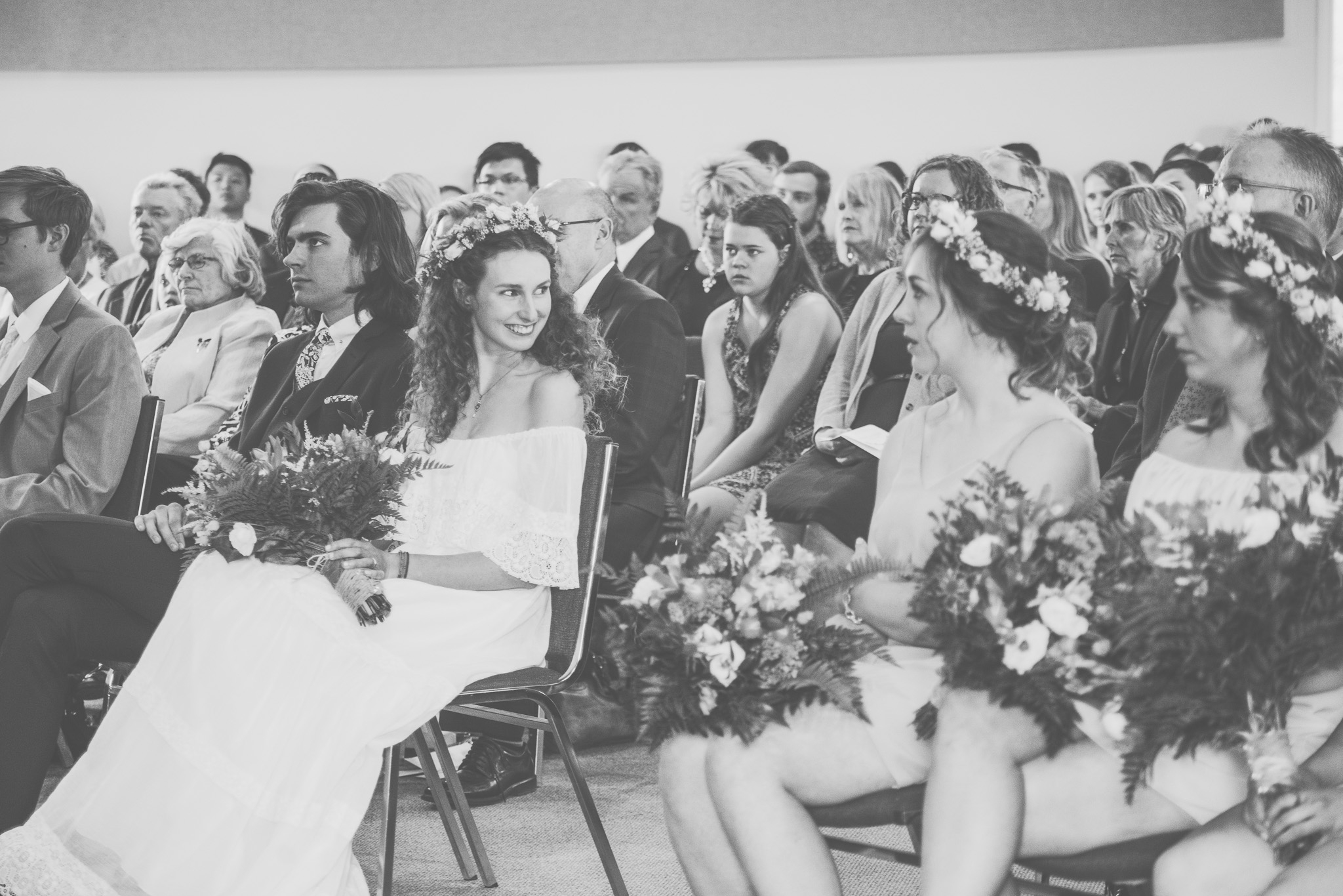 wedding, barrie wedding, barrie photographer, toronto photographer, barrie wedding photographer, toronto wedding photographer, jeannette breward photography, church, church wedding, waterfront, waterfront wedding, spring wedding, ontario wedding, couple, floral crown, religious ceremony, boho bride, boho wedding, bohemian wedding, floral crown, emotional, emotions, emotional wedding, black and white, ceremony, bridesmaids, wedding party, church, ceremony